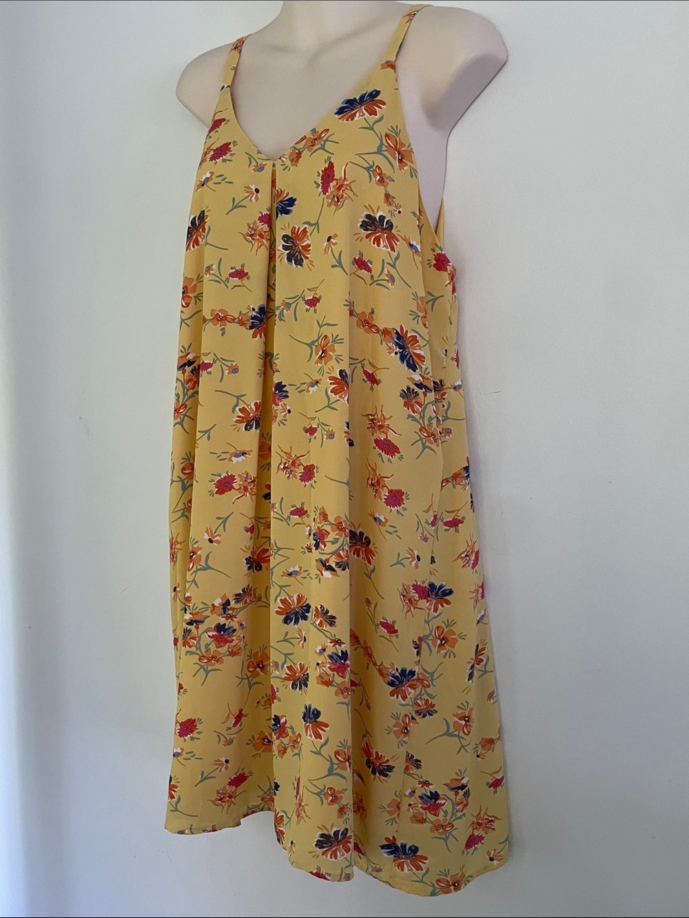 Lucy & Laurel sleeveless vibrant yellow Floral Print Sundress